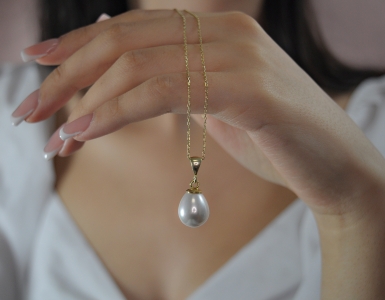 925 silver - chain pearl pendant - drops - timeless - classic - personalized - gold-silver-rose gold - handmade - gift for her
